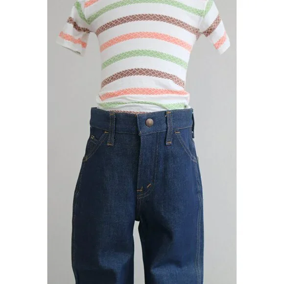Deadstock, 1970's Vintage Bayly Dark Wash Jeans Kid's Size 5 to 6 Extra Small XS